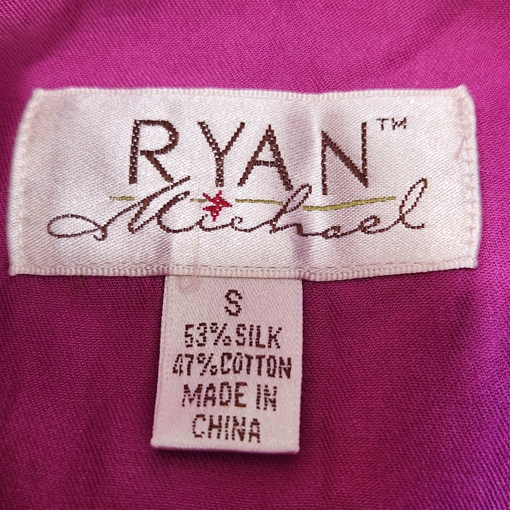 Ryan Michael Womens Silk Cotton Western Snap Shirt S Deep Pink Embroidered - Picture 3 of 11